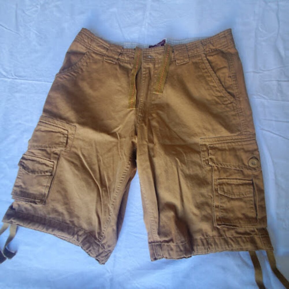 Match Matchstick Men's Cargo Shorts Size XL Waist 34 Dark Tan